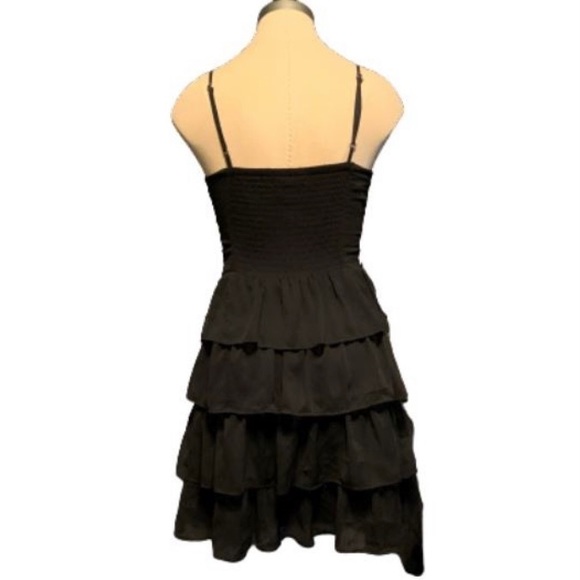 Aeropostale Spaghetti Strap Little Black Dress Layered Skirt and Cinched Top - Picture 2 of 4